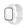 Bracelet silicone et verre pour Apple Watch 40 à 46 mm – Couleur du bracelet White