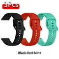 Bracelet silicone fixation rapide 20 et 22 mm Amazfit – Couleur du bracelet Black-Red-Mint