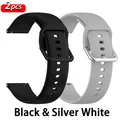 Bracelet silicone fixation rapide 20 et 22 mm Amazfit – Couleur du bracelet Black-Silver White