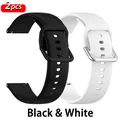 Bracelet silicone fixation rapide 20 et 22 mm Amazfit – Couleur du bracelet Black-White