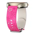 Bracelet silicone floral 18 à 22 mm pour Samsung et Huawei – Couleur du bracelet Barbie Pink Star