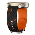 Bracelet silicone floral 18 à 22 mm pour Samsung et Huawei – Couleur du bracelet black orange