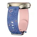 Bracelet silicone floral 18 à 22 mm pour Samsung et Huawei – Couleur du bracelet blue light pink