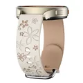Bracelet silicone floral 18 à 22 mm pour Samsung et Huawei – Couleur du bracelet starlight milk tea