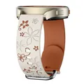 Bracelet silicone floral 18 à 22 mm pour Samsung et Huawei – Couleur du bracelet starlight brown