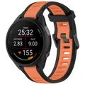 Bracelet silicone Garmin Forerunner 18 à 22 mm sport – Couleur du bracelet Black orange