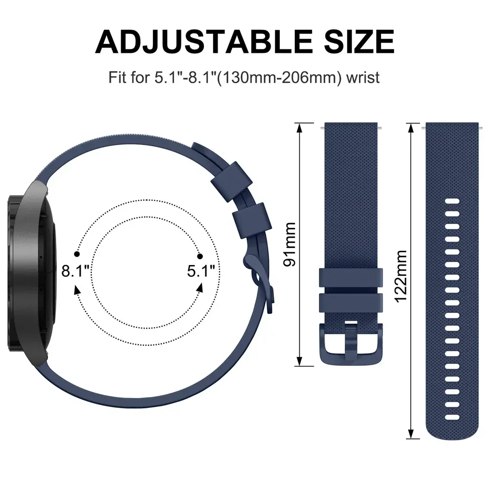 Bracelet silicone Garmin Venu 2 2s 3 4 18 à 22 mm