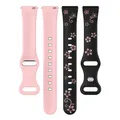 Bracelet silicone gravé 18 à 22 mm pour Huawei Samsung – Couleur du bracelet black pink1