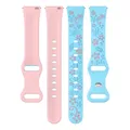 Bracelet silicone gravé 18 à 22 mm pour Huawei Samsung – Couleur du bracelet blue pink