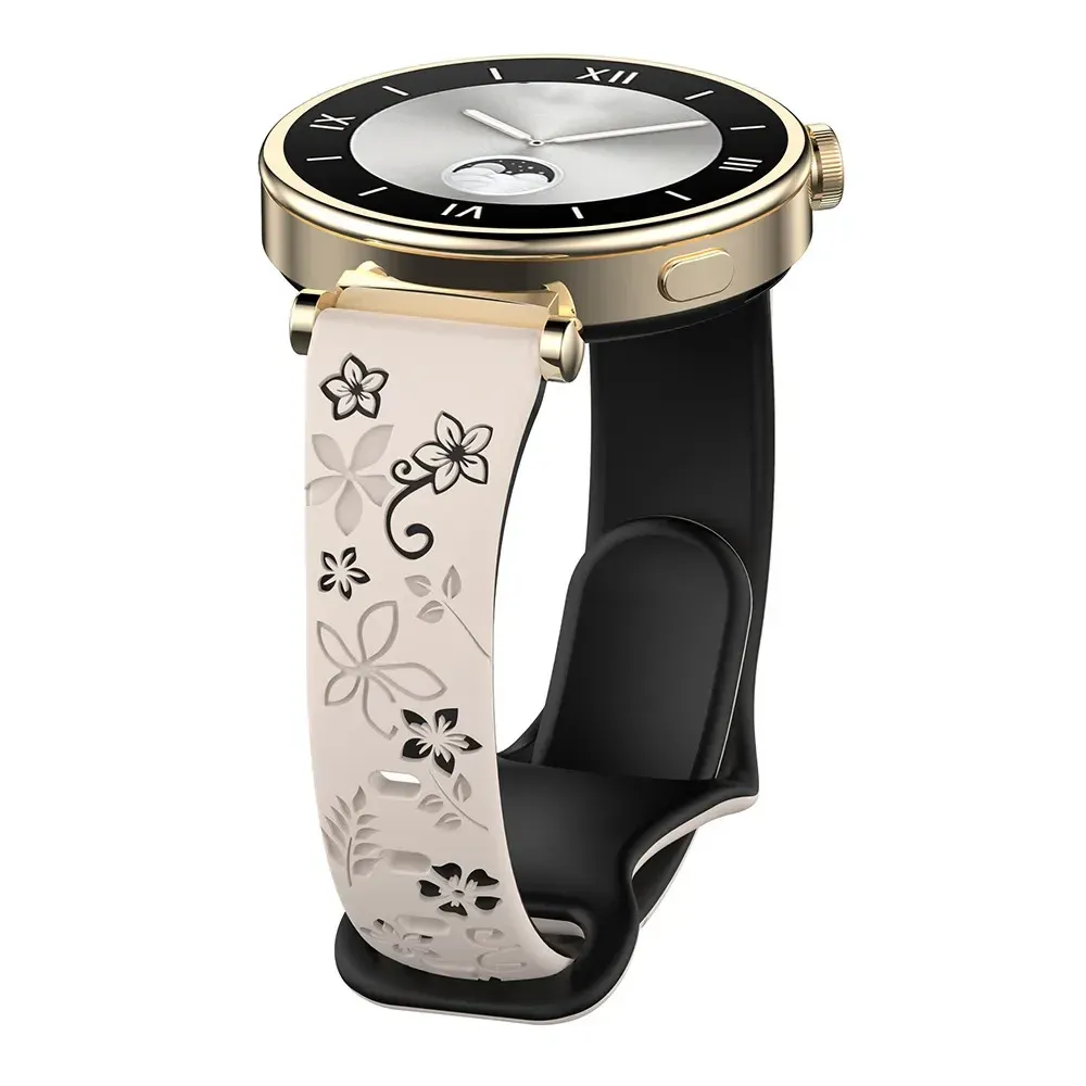 Bracelet silicone gravé 18 à 22 mm pour Huawei Samsung