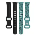 Bracelet silicone gravé 18 à 22 mm pour Huawei Samsung – Couleur du bracelet green black