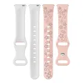 Bracelet silicone gravé 18 à 22 mm pour Huawei Samsung – Couleur du bracelet pink white