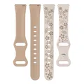 Bracelet silicone gravé 18 à 22 mm pour Huawei Samsung – Couleur du bracelet starlight milktea