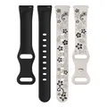 Bracelet silicone gravé 18 à 22 mm pour Huawei Samsung – Couleur du bracelet starlight black