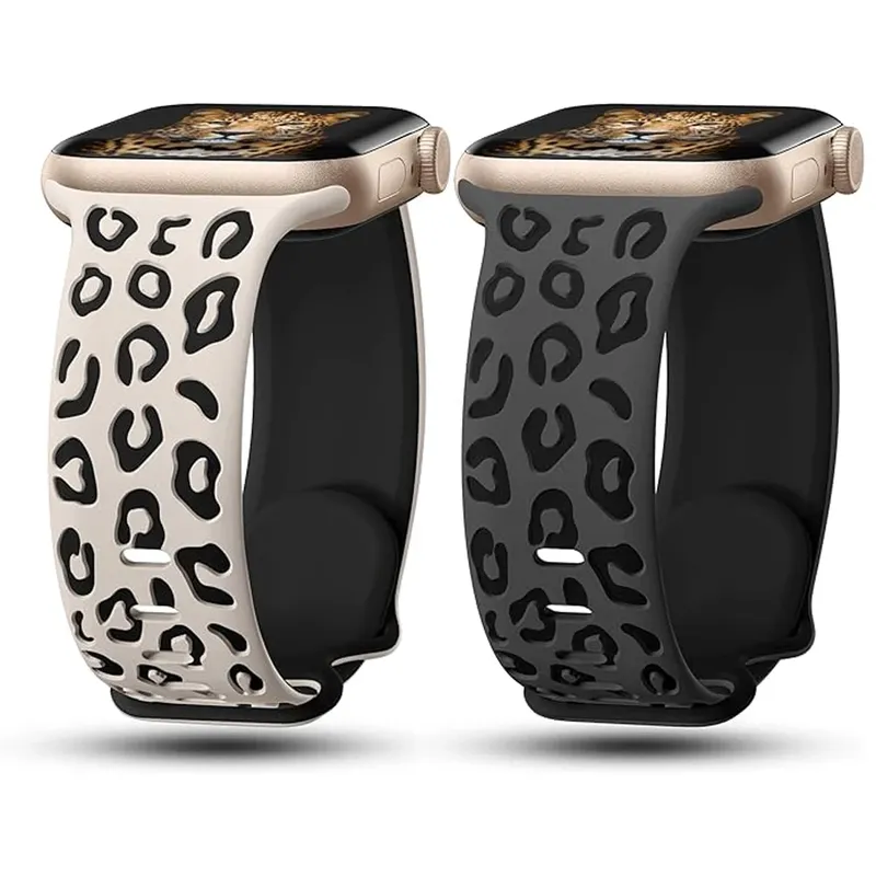 Bracelet silicone gravé 38 à 49 mm pour Apple Watch