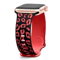 Bracelet silicone gravé 38 à 49 mm pour Apple Watch – Couleur du bracelet Black red