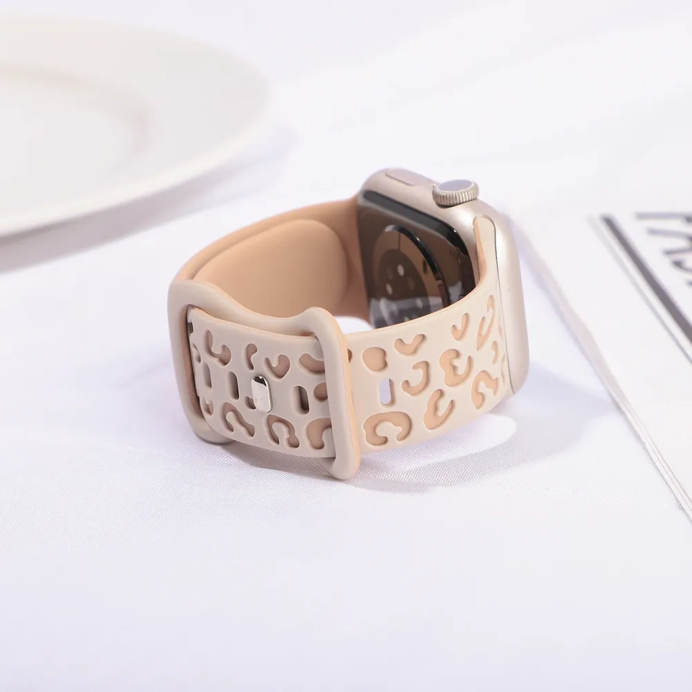 Bracelet silicone gravé 38 à 49 mm pour Apple Watch
