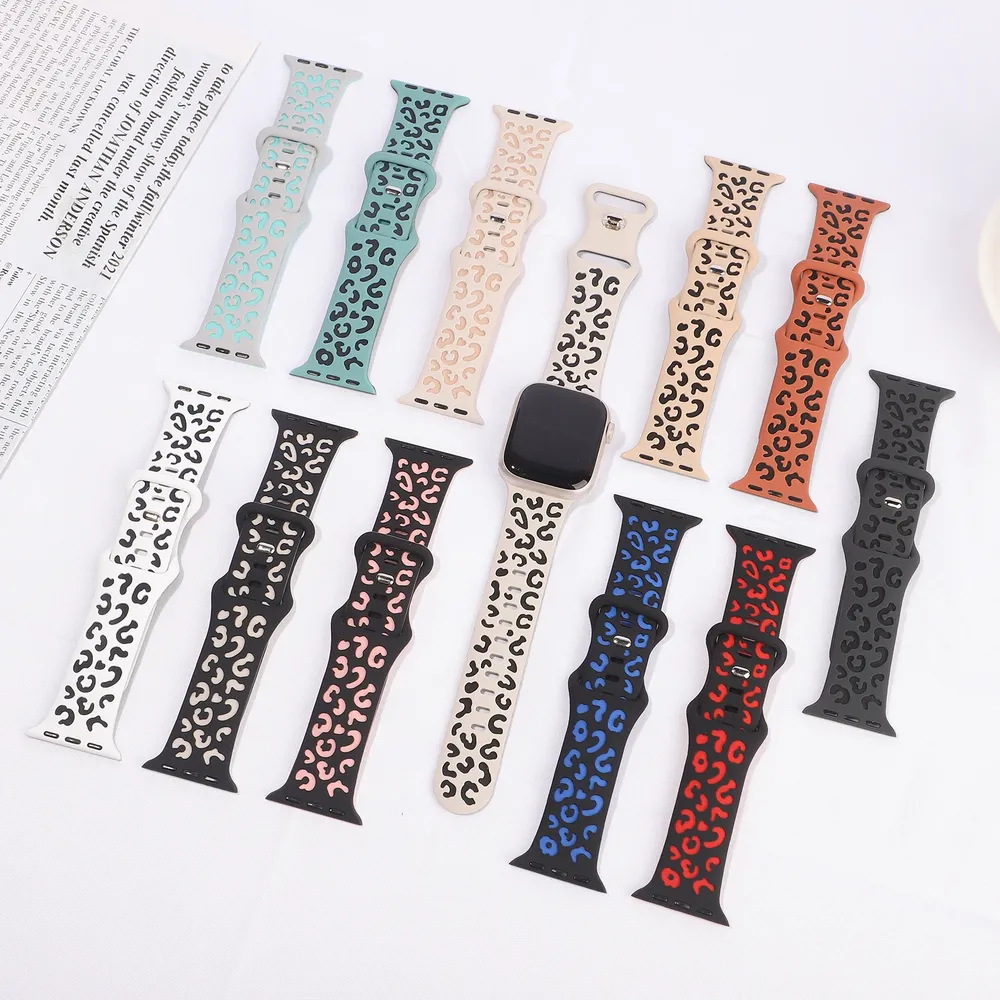 Bracelet silicone gravé 38 à 49 mm pour Apple Watch