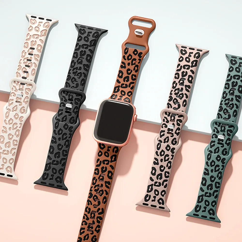 Bracelet silicone gravé 38 à 49 mm pour Apple Watch