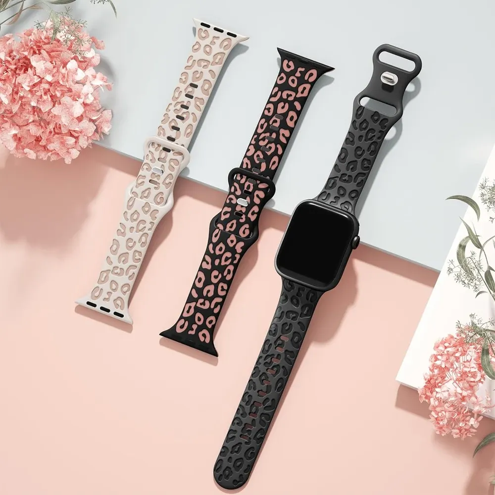 Bracelet silicone gravé 38 à 49 mm pour Apple Watch
