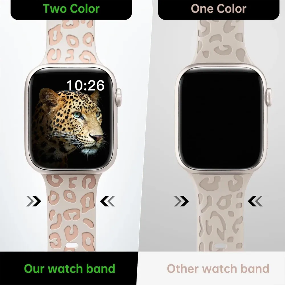 Bracelet silicone gravé 38 à 49 mm pour Apple Watch