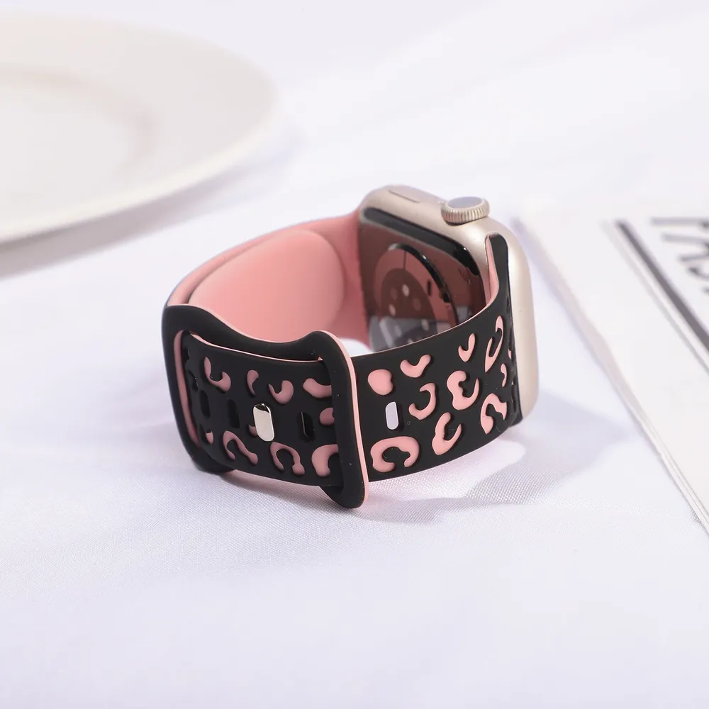 Bracelet silicone gravé 38 à 49 mm pour Apple Watch