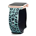 Bracelet silicone gravé 38 à 49 mm pour Apple Watch – Couleur du bracelet Green black