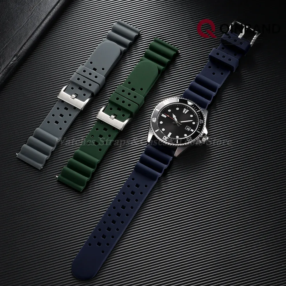 Bracelet silicone haute résistance 20 et 22 mm sport