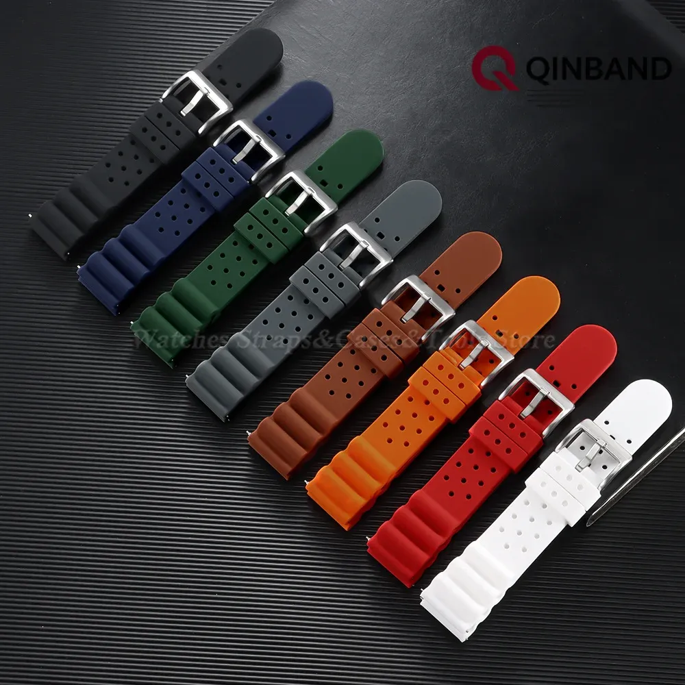 Bracelet silicone haute résistance 20 et 22 mm sport