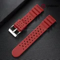 Bracelet silicone haute résistance 20 et 22 mm sport – Couleur du bracelet Red