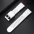 Bracelet silicone haute résistance 20 et 22 mm sport – Couleur du bracelet White