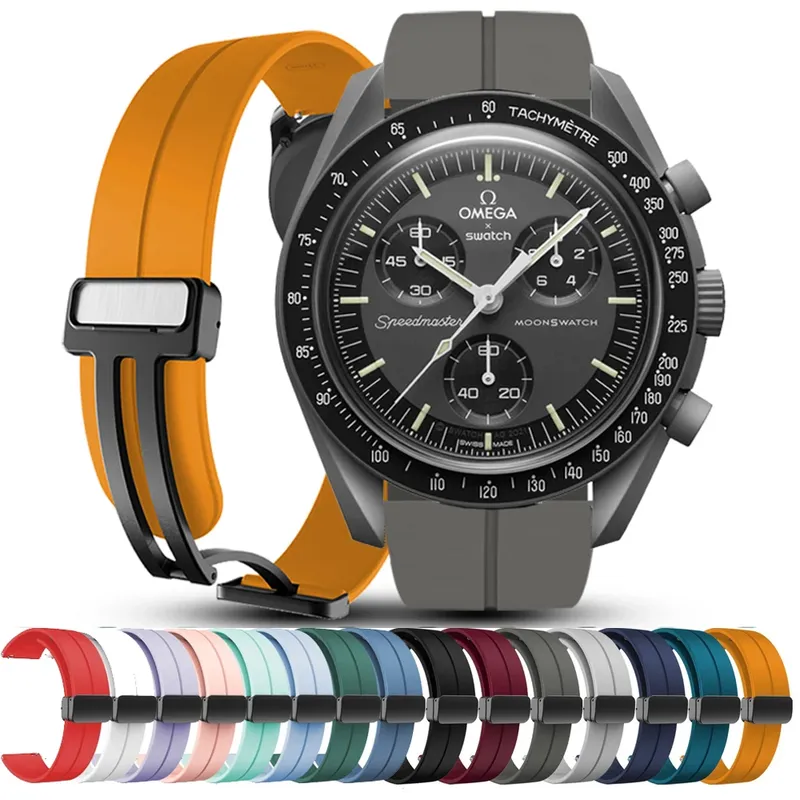 Bracelet silicone magnétique 20 à 22 mm pour montre connectée