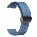 Bracelet silicone magnétique 20 à 22 mm pour montre connectée – Couleur du bracelet Azzurro