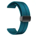 Bracelet silicone magnétique 20 à 22 mm pour montre connectée – Couleur du bracelet Bleu roche