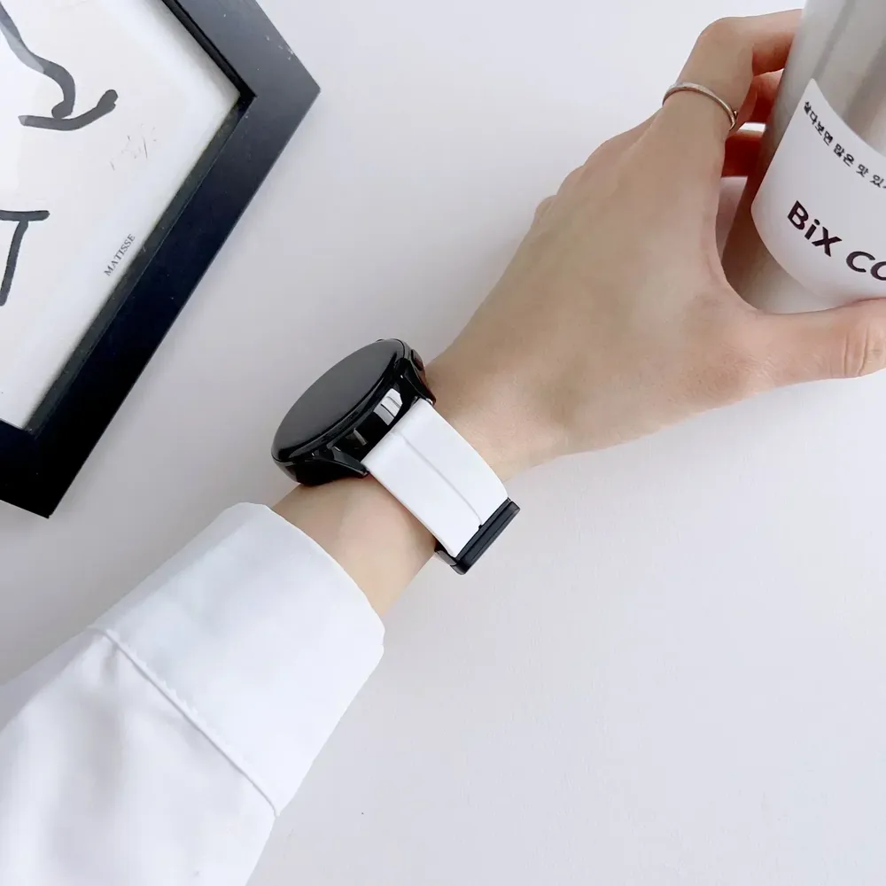 Bracelet silicone magnétique 20 à 22 mm pour montre connectée