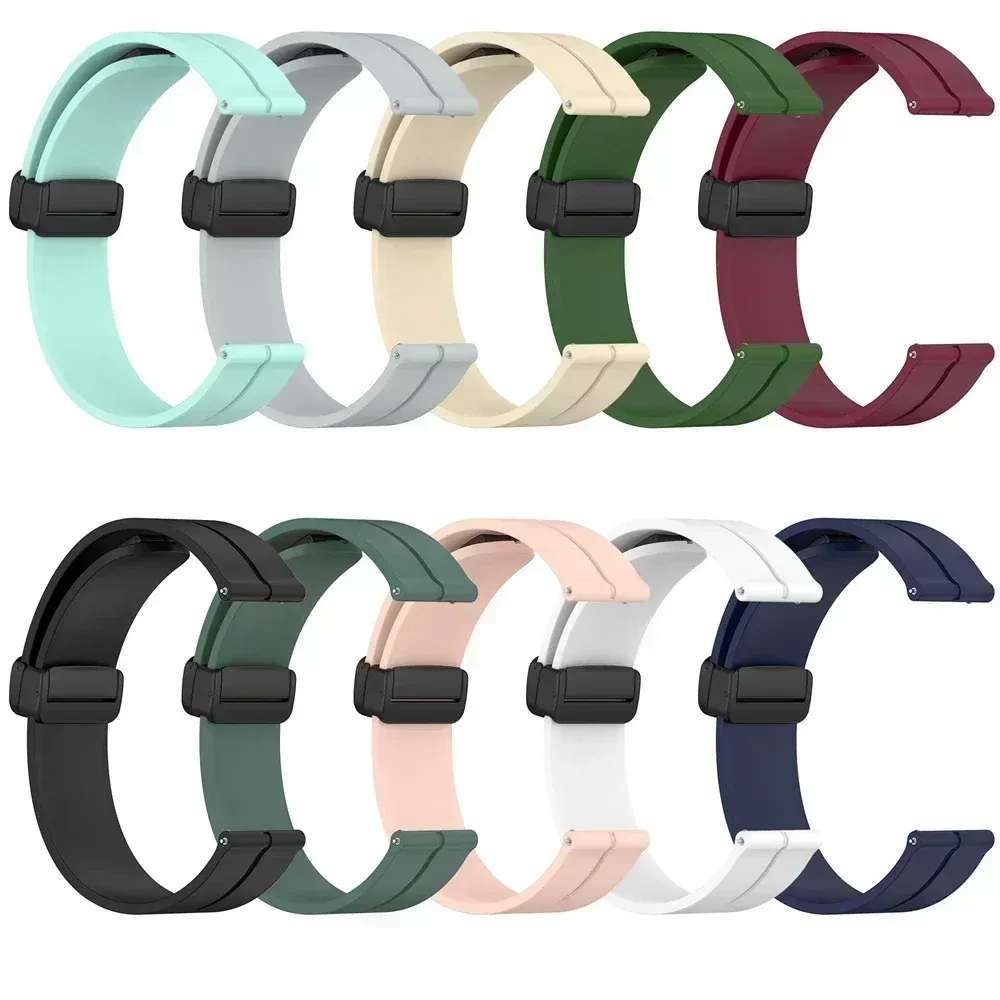 Bracelet silicone magnétique 20 à 22 mm pour montre connectée