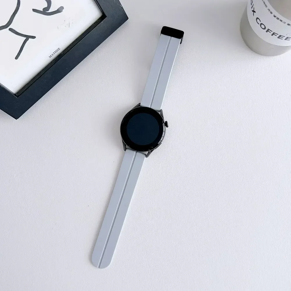 Bracelet silicone magnétique 20 à 22 mm pour montre connectée