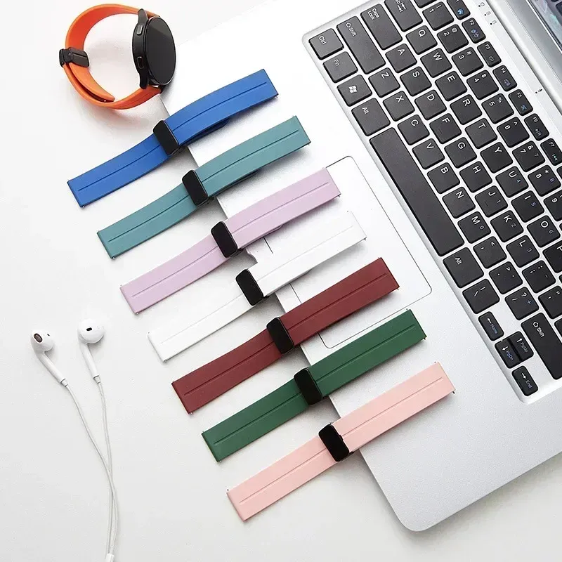 Bracelet silicone magnétique 20 à 22 mm pour montre connectée