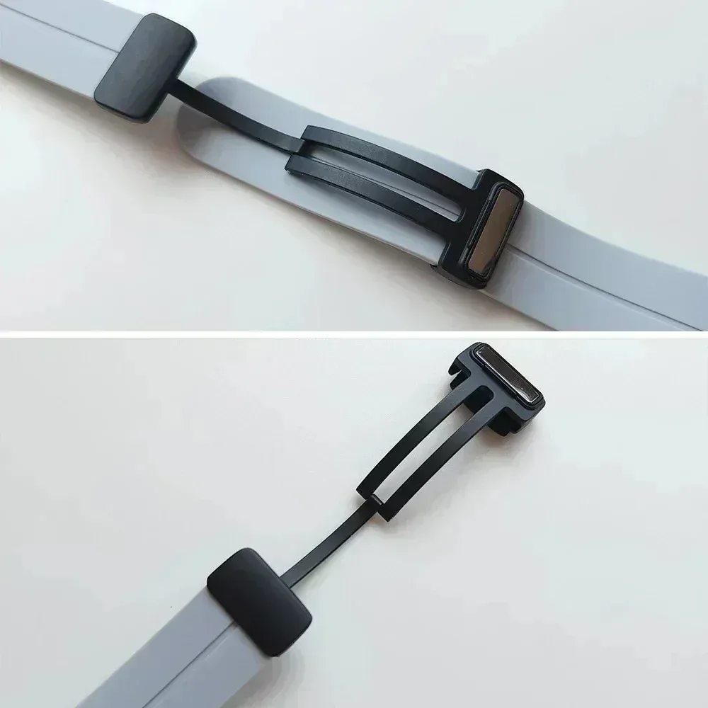Bracelet silicone magnétique 20 à 22 mm pour montre connectée