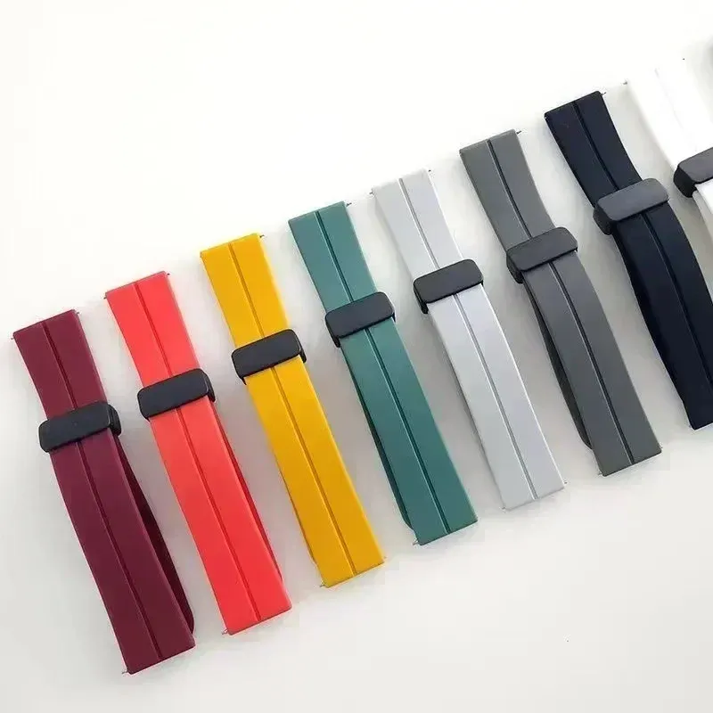 Bracelet silicone magnétique 20 à 22 mm pour montre connectée