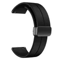 Bracelet silicone magnétique 20 à 22 mm pour montre connectée – Couleur du bracelet Noir