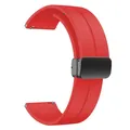 Bracelet silicone magnétique 20 à 22 mm pour montre connectée – Couleur du bracelet Rouge