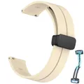 Bracelet silicone magnétique 20 et 22 mm Samsung et Huawei – Couleur du bracelet BEIGE