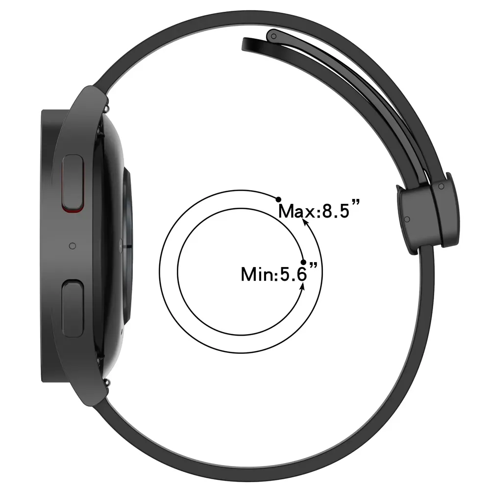 Bracelet silicone magnétique 20 et 22 mm Samsung et Huawei