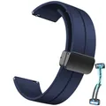 Bracelet silicone magnétique 20 et 22 mm Samsung et Huawei – Couleur du bracelet Midnight Blue