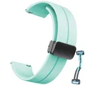 Bracelet silicone magnétique 20 et 22 mm Samsung et Huawei – Couleur du bracelet Teal