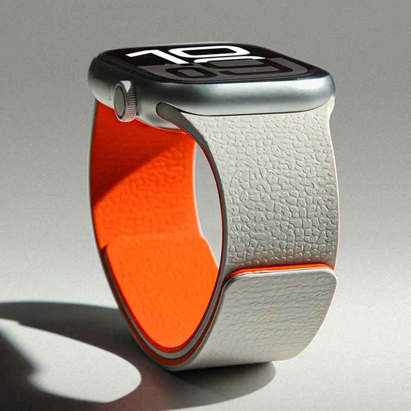 Bracelet silicone magnétique pour Apple Watch 38 à 49 mm