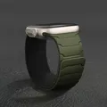 Bracelet silicone magnétique pour Apple Watch 38 à 49 mm – Couleur du bracelet army green-black