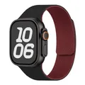 Bracelet silicone magnétique pour Apple Watch 38 à 49 mm – Couleur du bracelet black wine