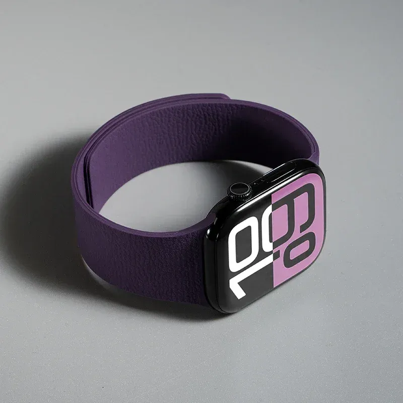 Bracelet silicone magnétique pour Apple Watch 38 à 49 mm